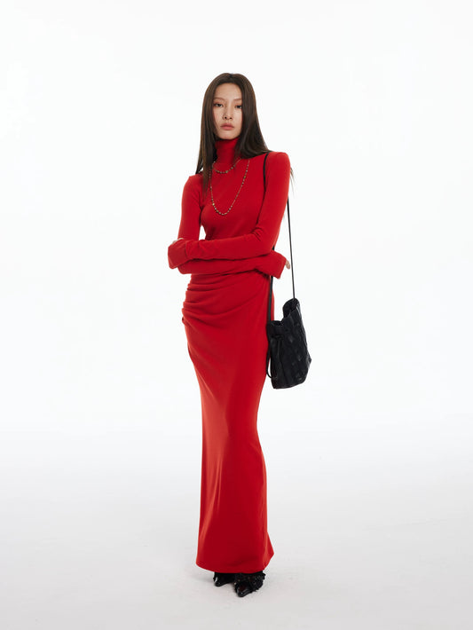 Crimson Drift Dress